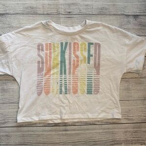 Grayson Threads Kids White Sunkissed Boxy Crop Tee Graphic Tee size 7/8 Medium